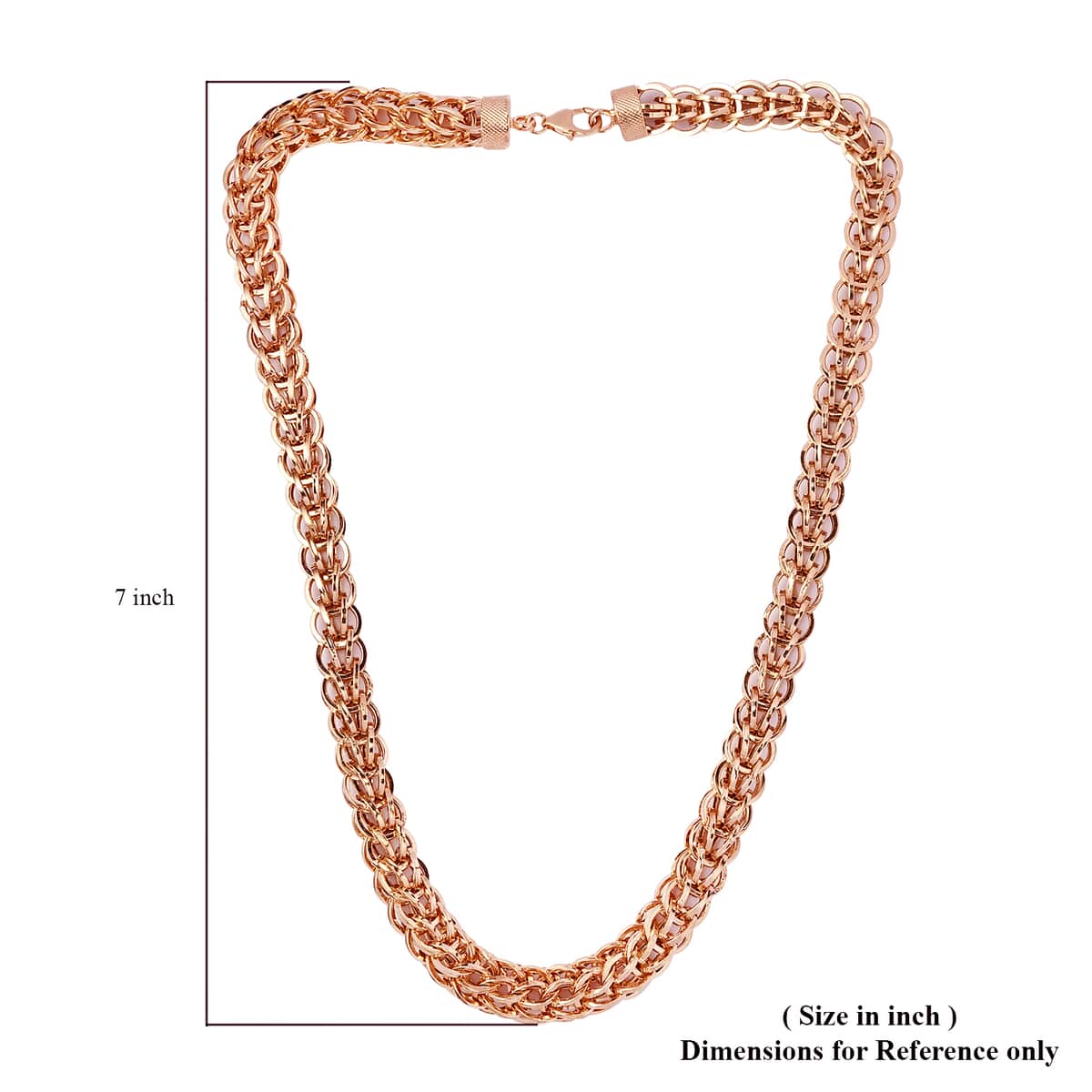 Artisan Crafted 14K Rose Gold Over Sterling Silver 15mm Hollow Chain Necklace 20 Inches 53.90 Grams image number 5