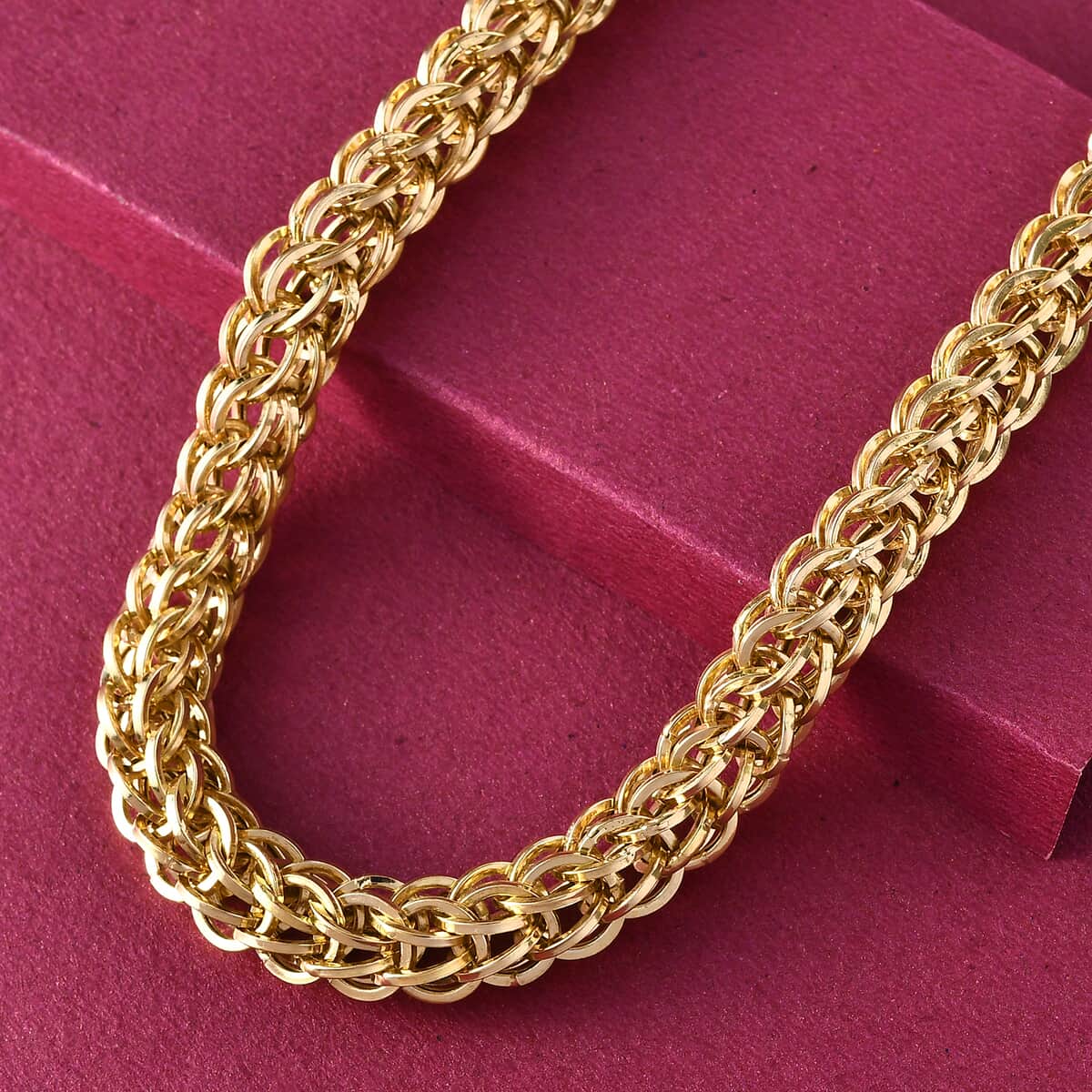 Artisan Crafted 14K Yellow Gold Over Sterling Silver 15mm Chain Necklace 20 Inches 53.90 Grams image number 1