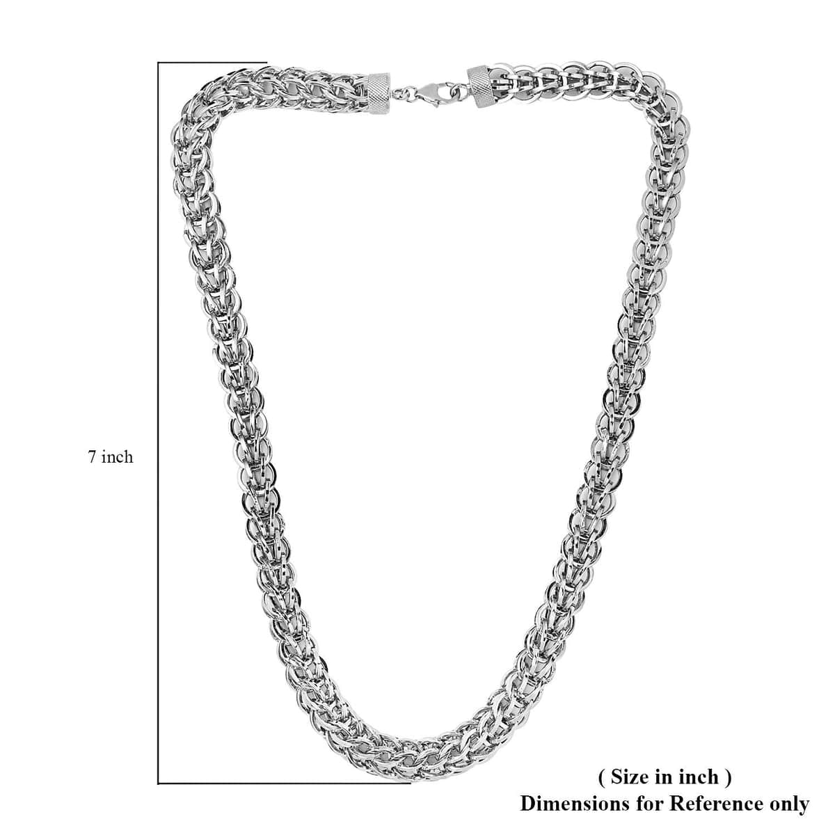 Artisan Crafted Platinum Over Sterling Silver 15mm Chain Necklace 20 Inches 53.90 Grams image number 5