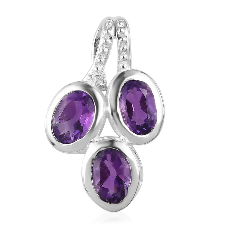 Amethyst Pendant in Sterling Silver 1.15 ctw