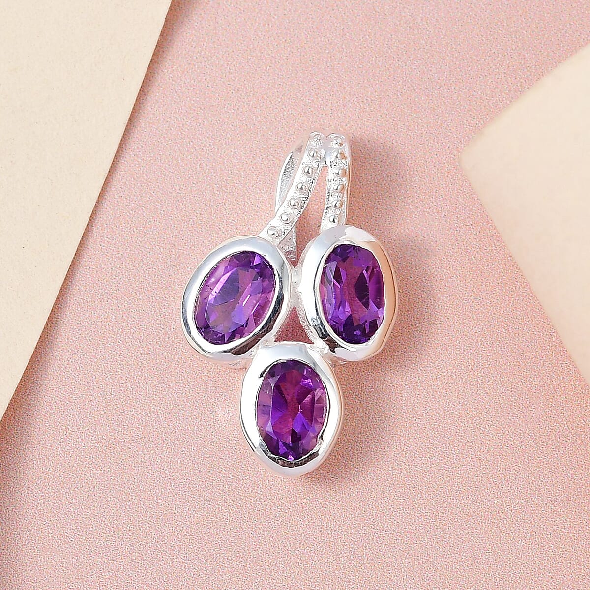 Amethyst Pendant in Sterling Silver (Delivery in 7-10 Business Days) 1.15 ctw image number 1