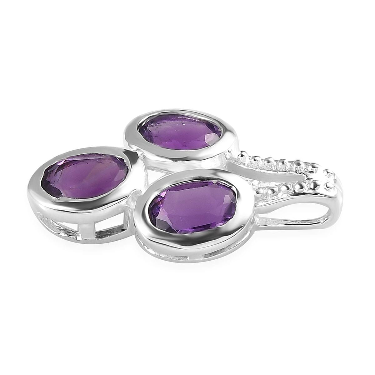 Amethyst Pendant in Sterling Silver (Delivery in 7-10 Business Days) 1.15 ctw image number 3