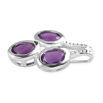 Amethyst Pendant in Sterling Silver 1.15 ctw