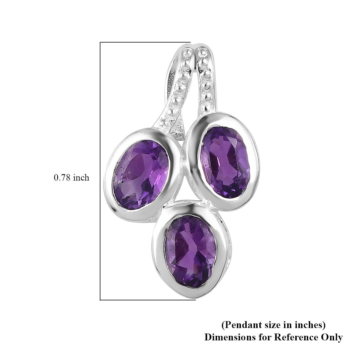Amethyst Pendant in Sterling Silver (Delivery in 7-10 Business Days) 1.15 ctw image number 5