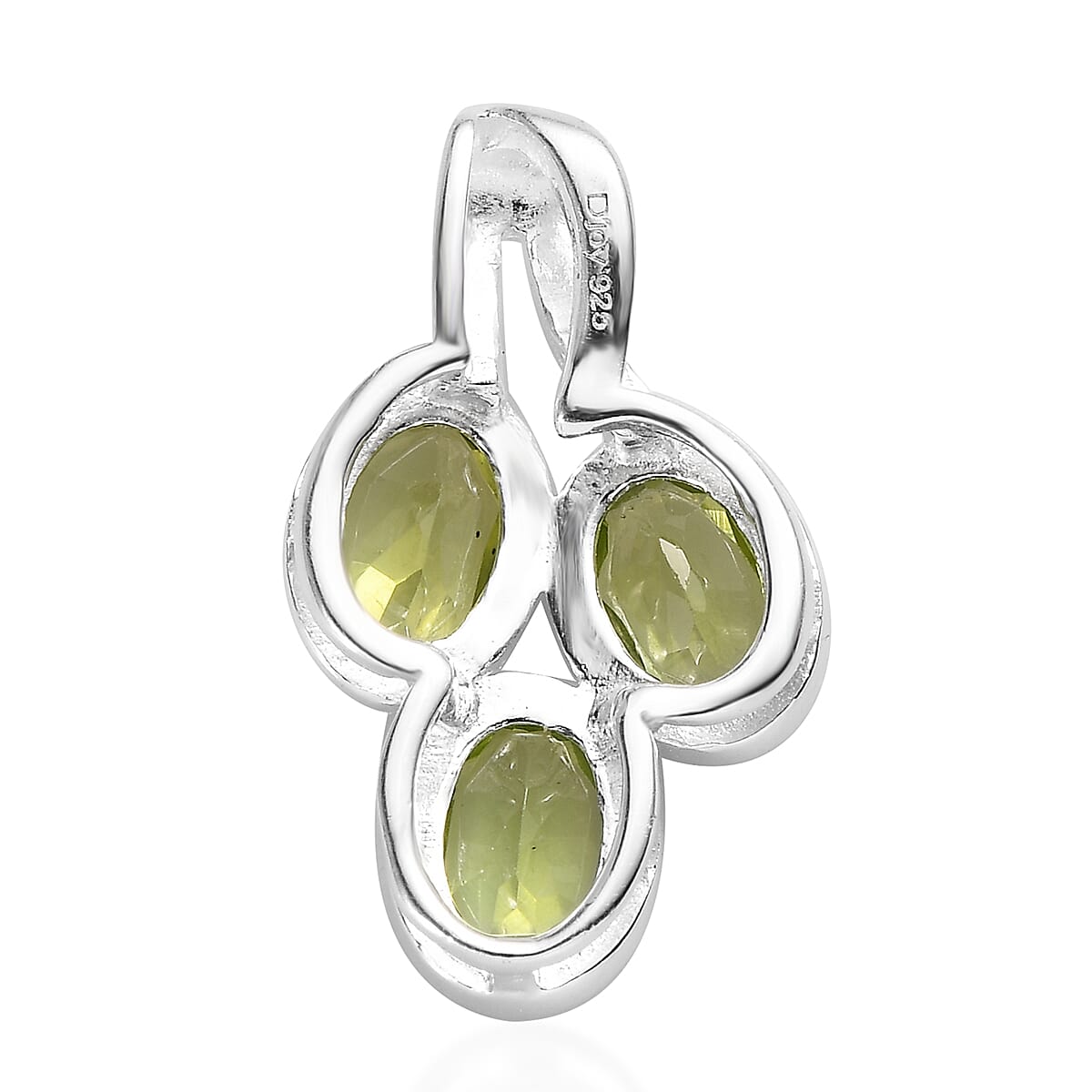 Peridot Pendant in Sterling Silver 1.35 ctw image number 4