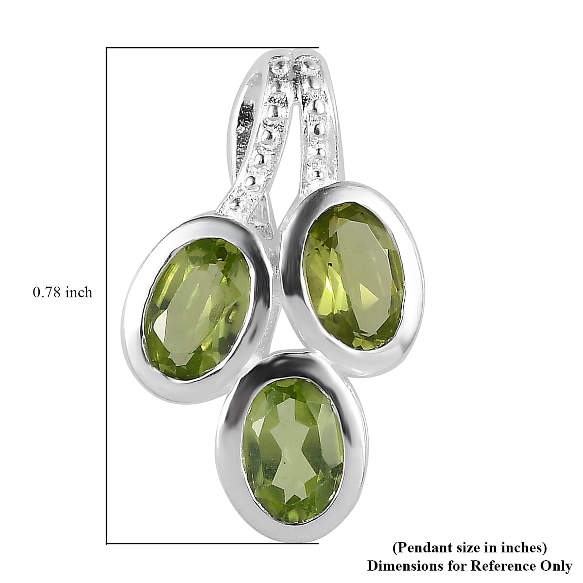 Peridot Pendant in Sterling Silver 1.35 ctw image number 5