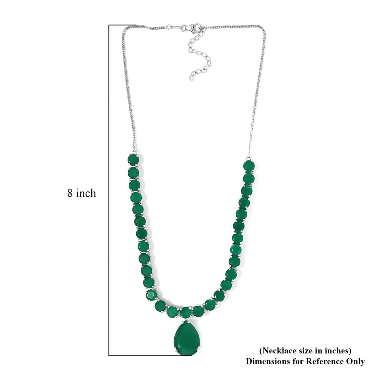 Verde Onyx Tennis Necklace 18 Inches in Platinum Over Sterling Silver 20.30 Grams 49.75 ctw image number 5