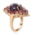 Indian Star Ruby and Orissa Rhodolite Garnet Elongated Ring in Vermeil Yellow Gold Over Sterling Silver (Size 7.0) 12.90 ctw image number 3