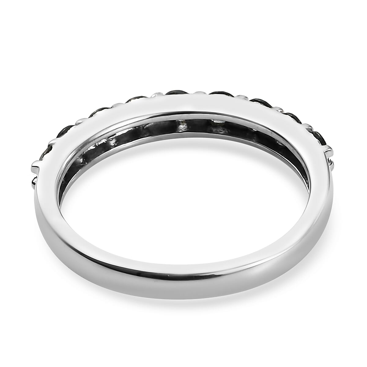Monte Belo Indicolite Half Eternity Band Ring in Platinum Over Sterling Silver (Size 10.0) 0.60 ctw