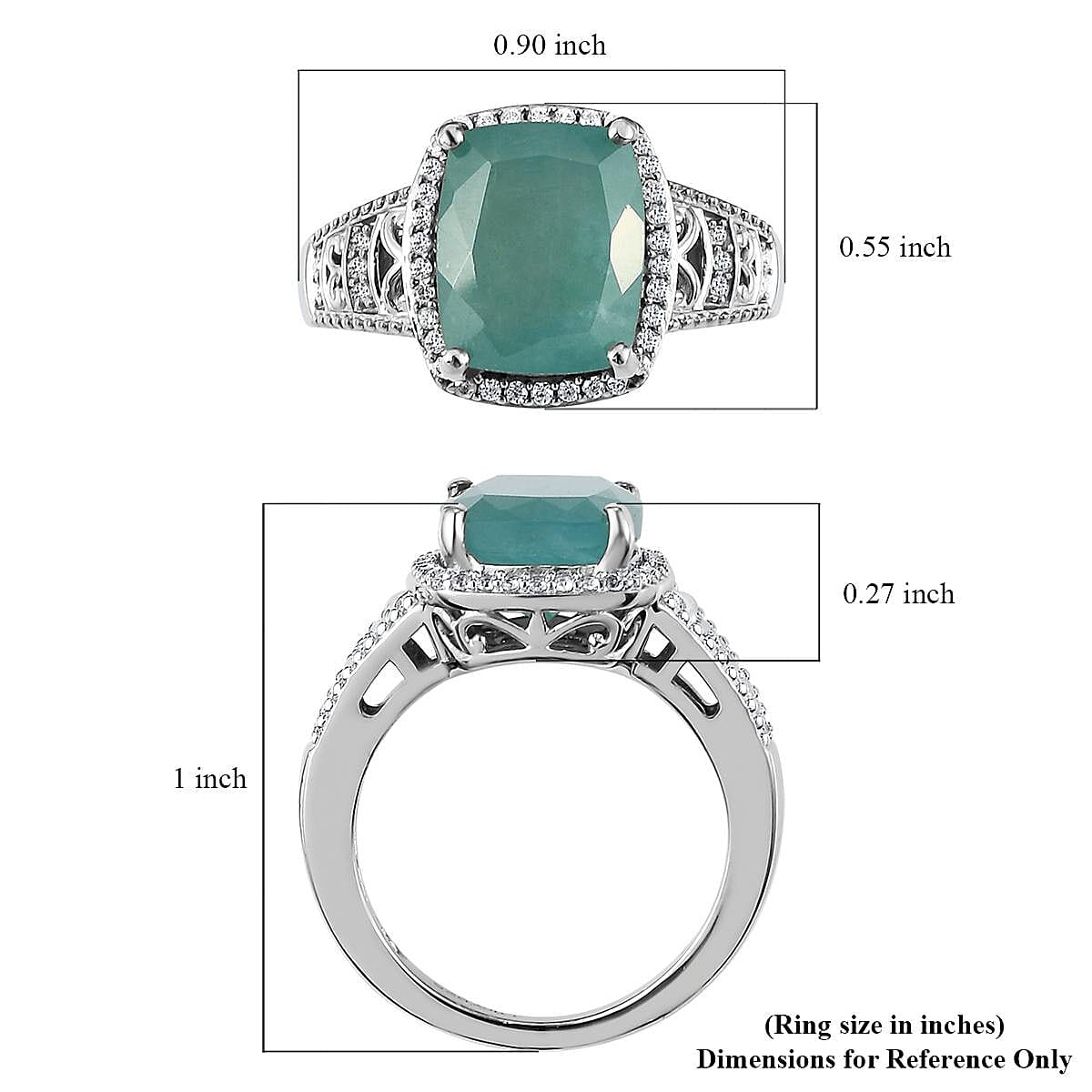 Grandidierite and Natural White Zircon Floral Framework Ring in Platinum Over Sterling Silver (Size 9.0) 5.00 ctw image number 4