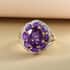 Amethyst and Natural White Zircon Floral Ring in Vermeil Yellow Gold Over Sterling Silver (Size 7.0) 4.90 ctw image number 1