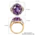 Amethyst and Natural White Zircon Floral Ring in Vermeil Yellow Gold Over Sterling Silver (Size 7.0) 4.90 ctw image number 5