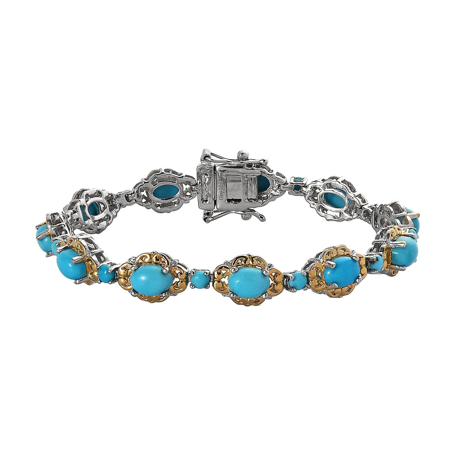 Premium Ethiopian Welo Opal Bracelet in Vermeil YG and Platinum Over Sterling Silver (6.50 In) 14.60 Grams 5.90 ctw
