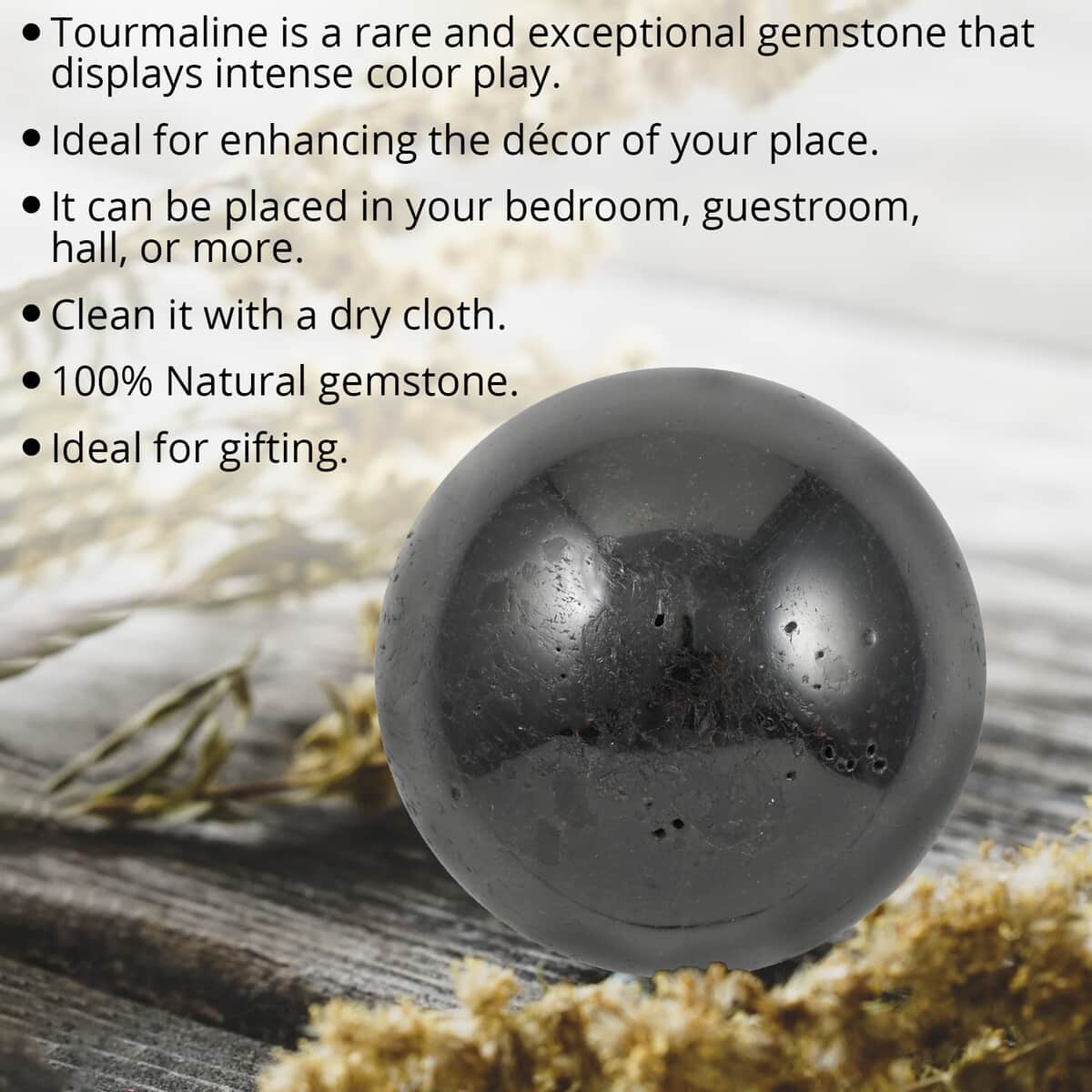 Black Tourmaline Sphere -S (Approx. 1665 ctw) image number 2