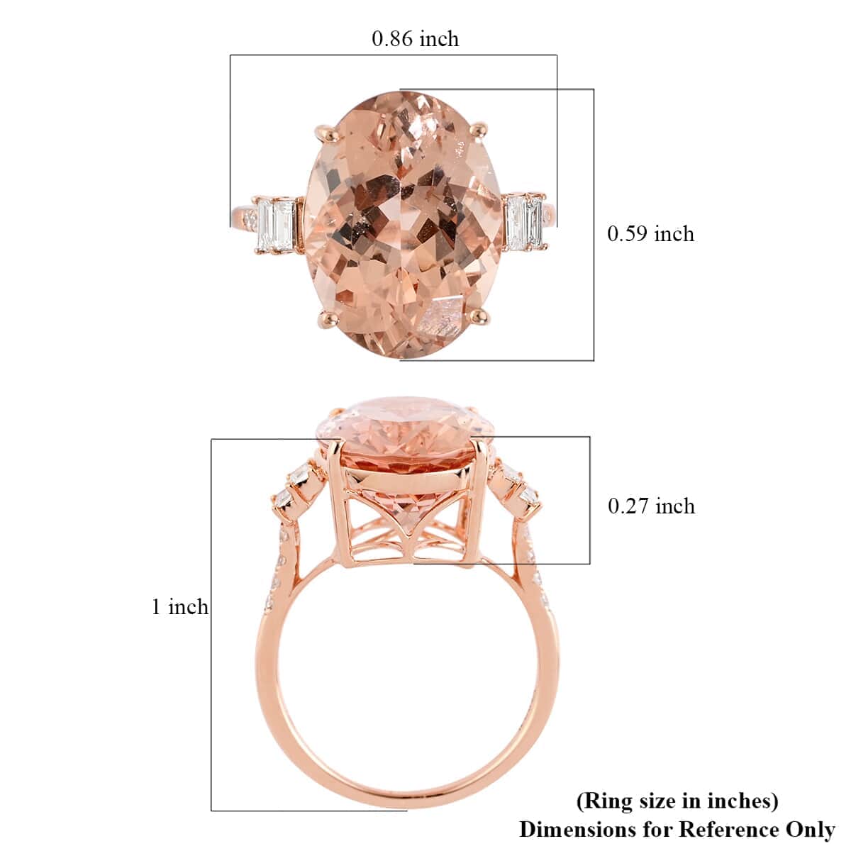 Certified & Appraised Iliana 18K Rose Gold AAA Marropino Morganite and G-H SI Diamond Solitaire Ring (Size 6.0) 8.70 ctw image number 5