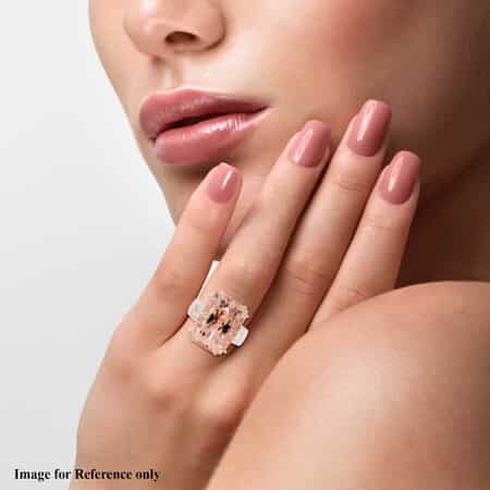 Certified Iliana 18K Rose Gold AAA Marropino Morganite and G-H SI Diamond Ring (Size 7.0) 8.70 Grams 15.50 ctw image number 2