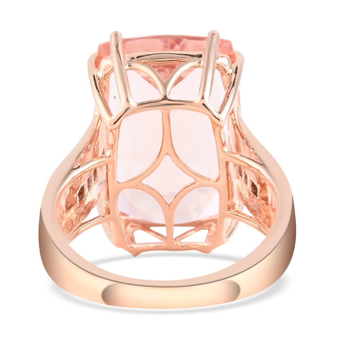 Certified Iliana 18K Rose Gold AAA Marropino Morganite and G-H SI Diamond Ring (Size 7.0) 8.70 Grams 15.50 ctw image number 4