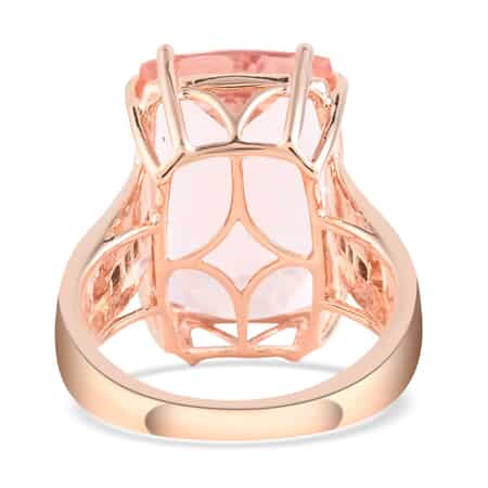 Certified Iliana 18K Rose Gold AAA Marropino Morganite and G-H SI Diamond Ring (Size 7.0) 8.70 Grams 15.50 ctw image number 4