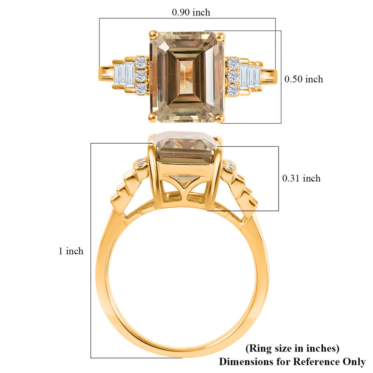 Certified & Appraised ILIANA 18K Yellow Gold AAA Turkizite and G-H SI Diamond Ring (Size 6.0) 4.10 Grams 4.30 ctw image number 5