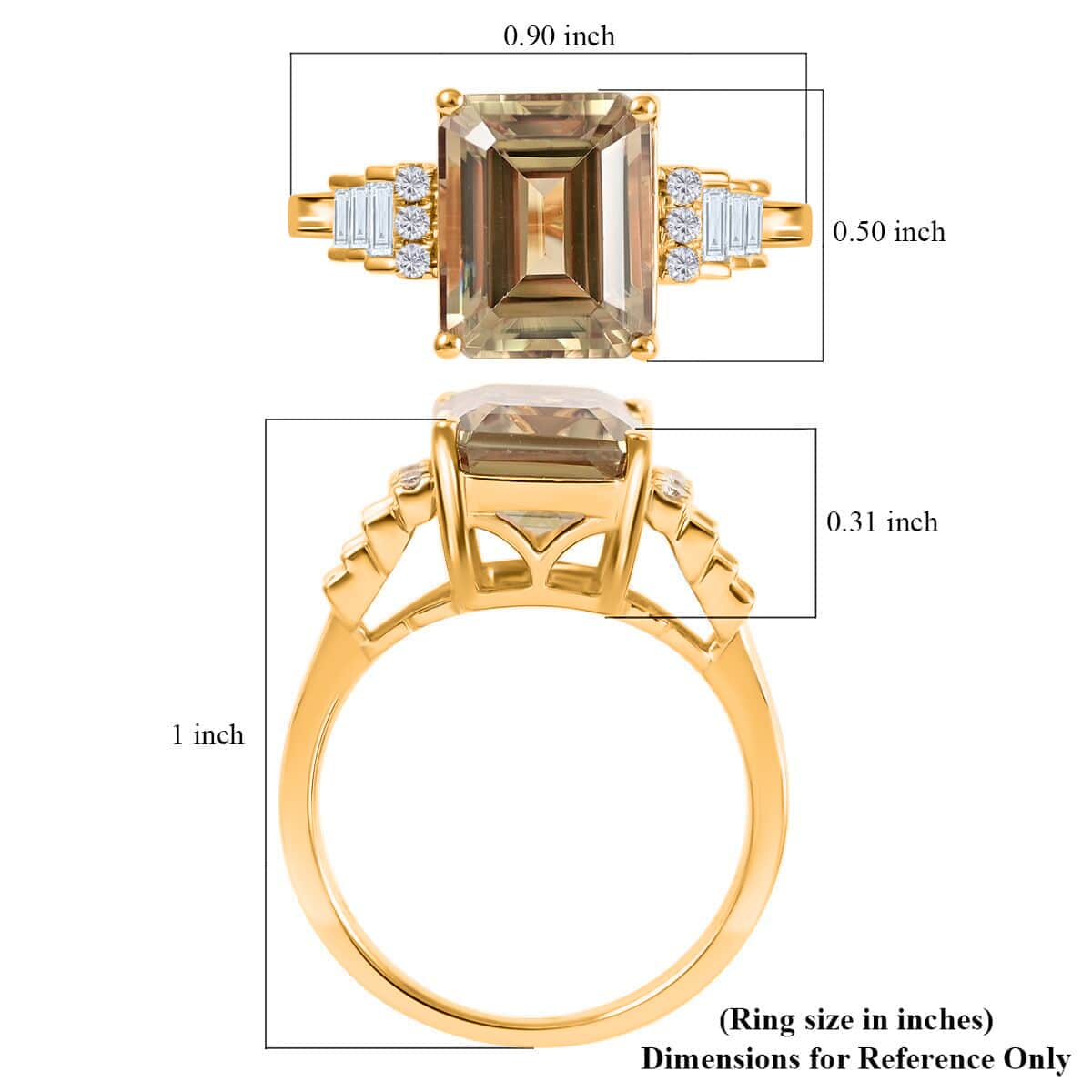 Certified  Iliana 18K Yellow Gold AAA Turkizite and G-H SI Diamond Ring (Size 9.0) 4.10 Grams 4.30 ctw image number 5