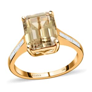 Iliana AAA Turkizite and G-H SI Diamond 4.35 ctw Ring in 18K Yellow Gold (Size 6.0) 4.10 Grams