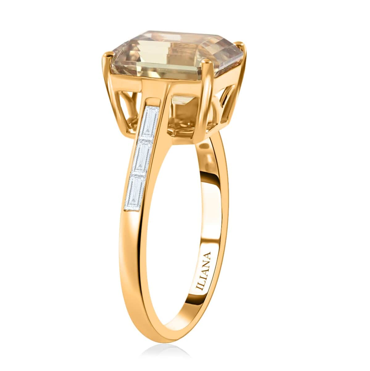 Certified & Appraised ILIANA 18K Yellow Gold AAA Turkizite and G-H SI Diamond Ring 4.10 Grams 4.35 ctw image number 3