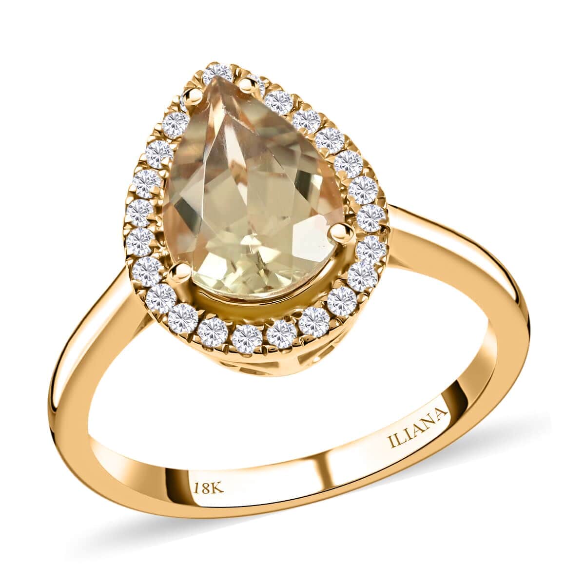 Certified and Appraised Iliana 18K Yellow Gold AAA Turkizite and G-H SI Diamond Ring (Size 6.0) 2.20 ctw image number 0
