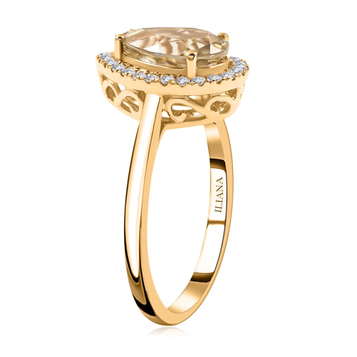 Certified and Appraised Iliana 18K Yellow Gold AAA Turkizite and G-H SI Diamond Ring (Size 6.0) 2.20 ctw image number 3