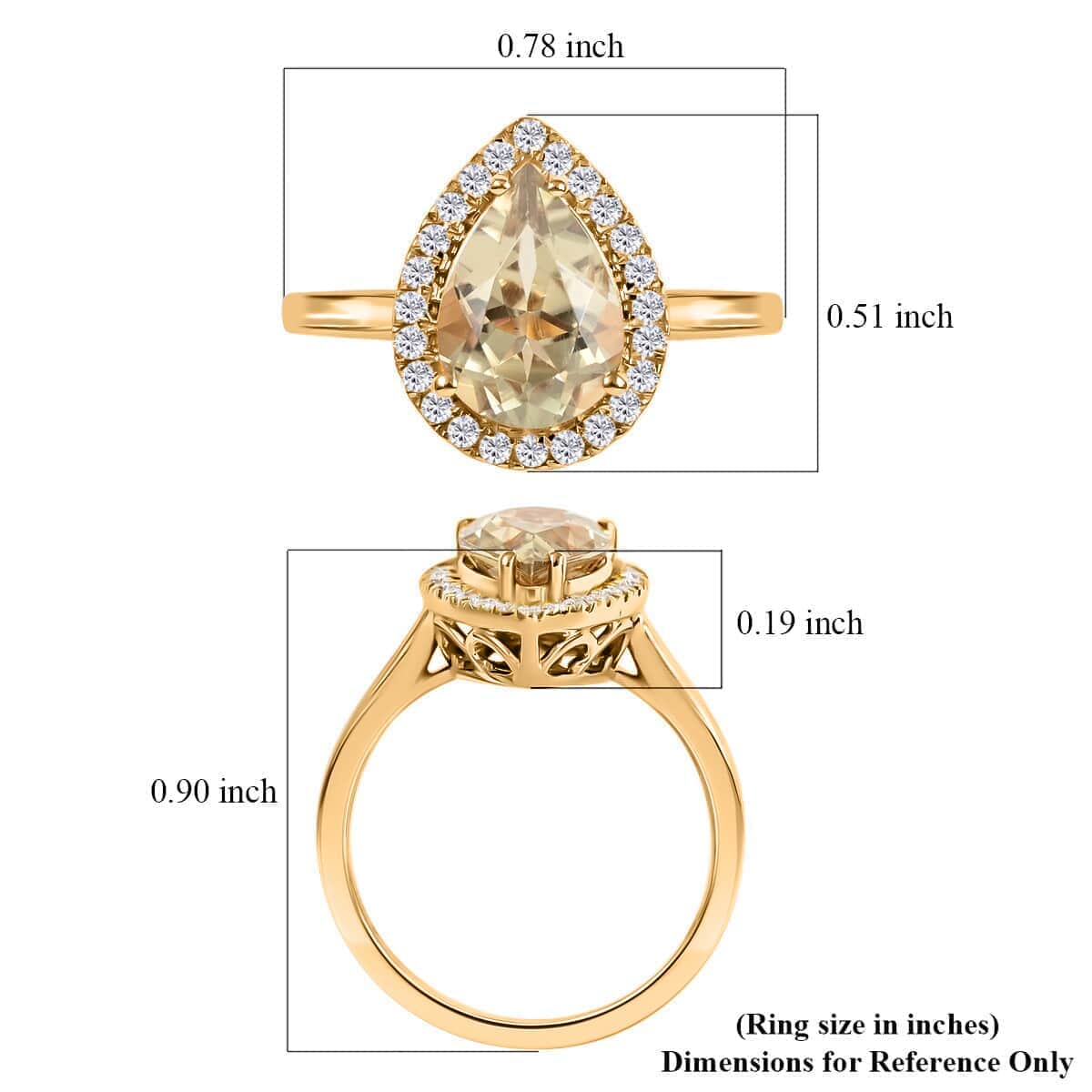 Certified and Appraised Iliana 18K Yellow Gold AAA Turkizite and G-H SI Diamond Ring (Size 6.0) 2.20 ctw image number 5