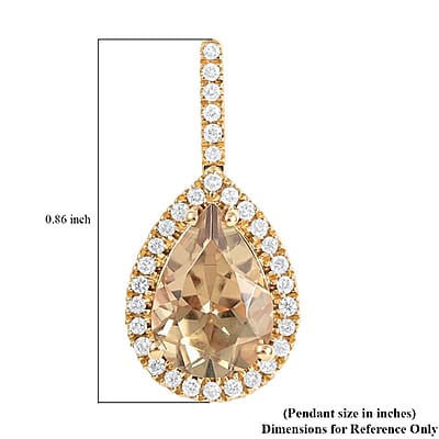 Certified and Appraised Iliana 18K Yellow Gold AAA Turkizite and G-H SI Diamond Halo Pendant 2.20 ctw