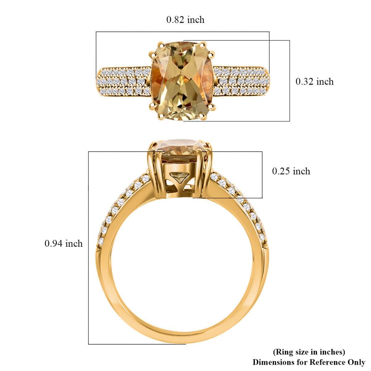 Certified and Appraised Iliana 18K Yellow Gold AAA Turkizite and G-H SI Diamond Ring (Size 6.0) 4.55 Grams 2.60 ctw image number 5