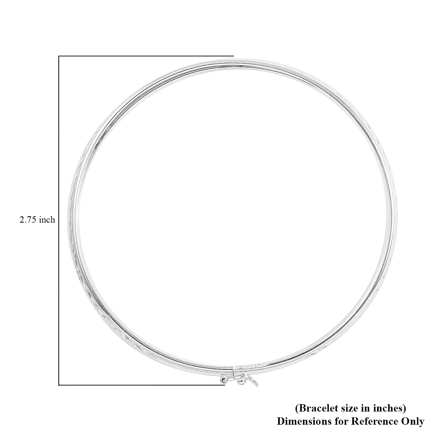Sterling Silver 6mm Width Diamond-Cut Bangle Bracelet (8.00 In) 4.35 Grams