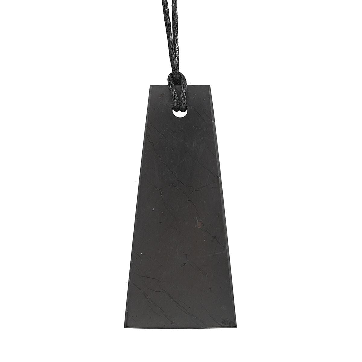 Shungite Trapezium Pendant with Black Leather Necklace 26 Inches 32.00 ctw
