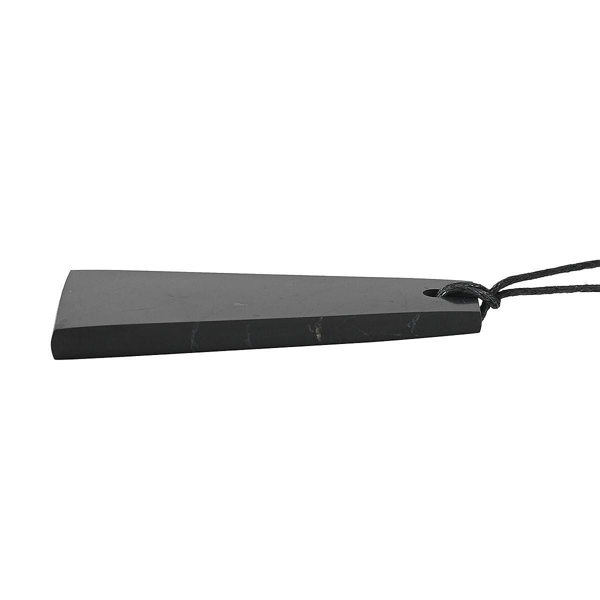 Shungite Trapezium Pendant with Black Leather Necklace 26 Inches 32.00 ctw