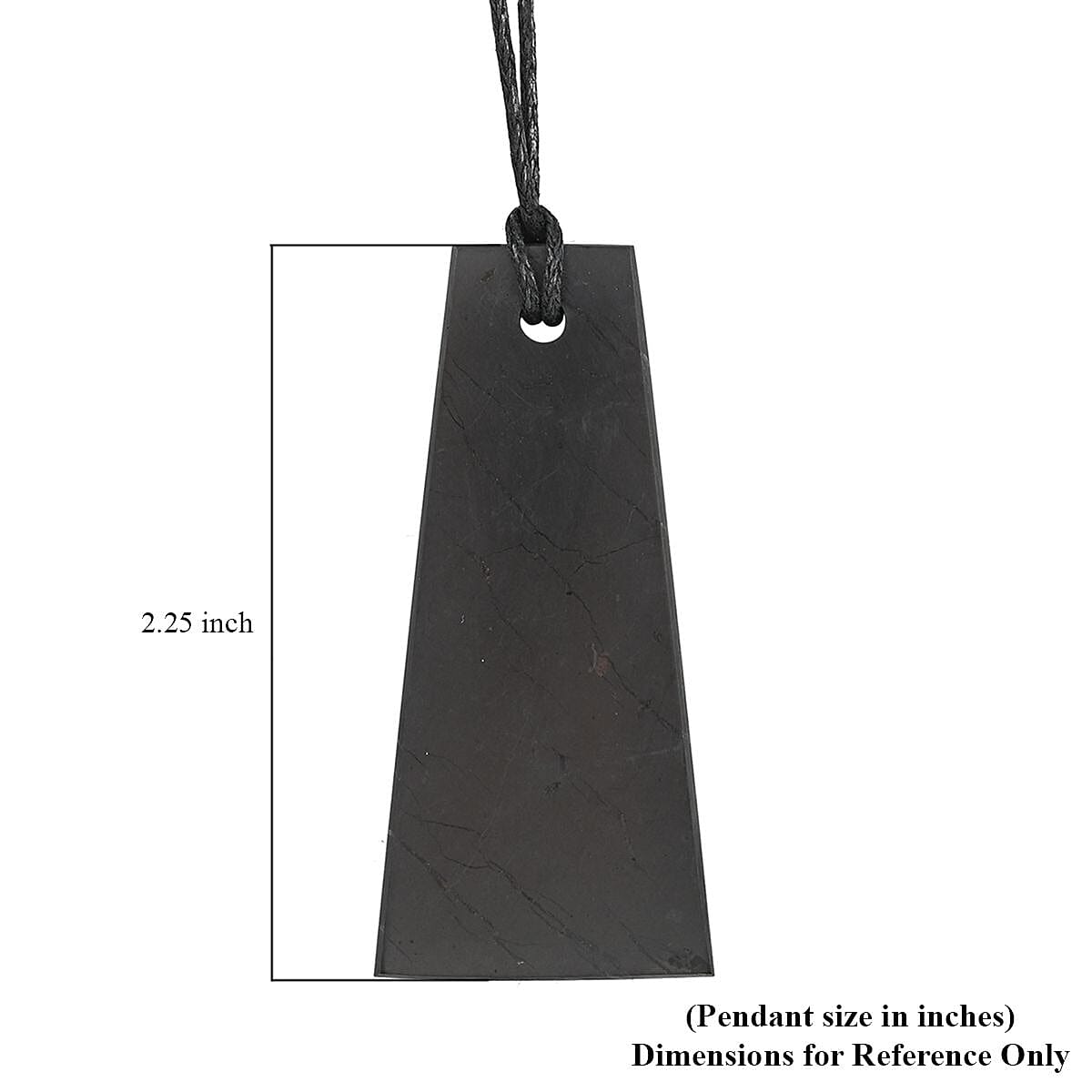 Shungite Trapezium Pendant with Black Leather Necklace 26 Inches 32.00 ctw