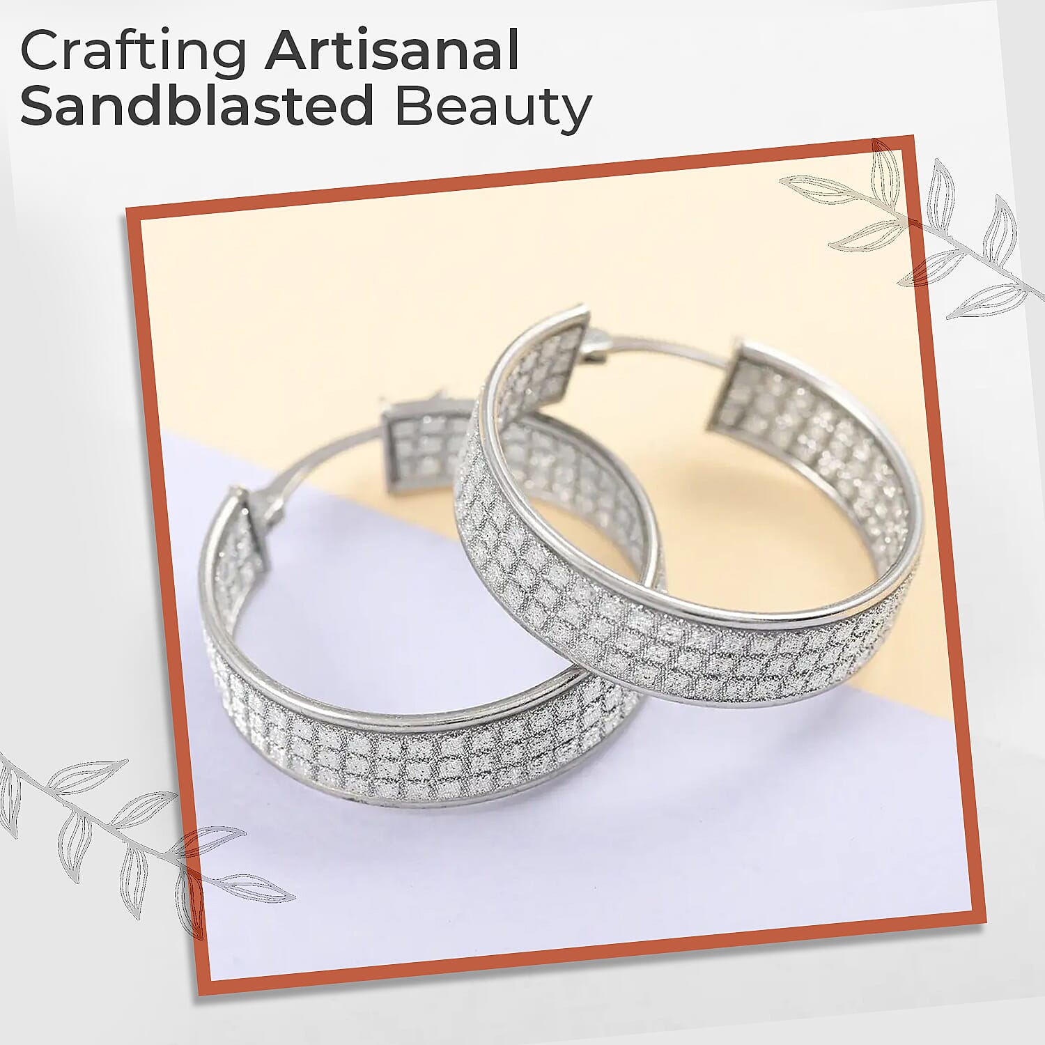 Sandblast Inside Out Hoop Earrings For Women, Sterling Silver Hoop Earrings, Gifts For Her
