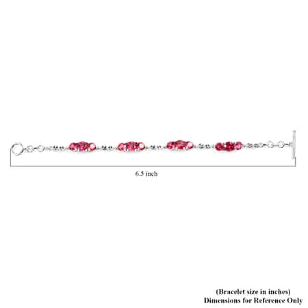 Pure Pink Mystic Topaz Toggle Clasp Bracelet in Platinum Over Sterling Silver (6.50 In) 9.25 ctw image number 4