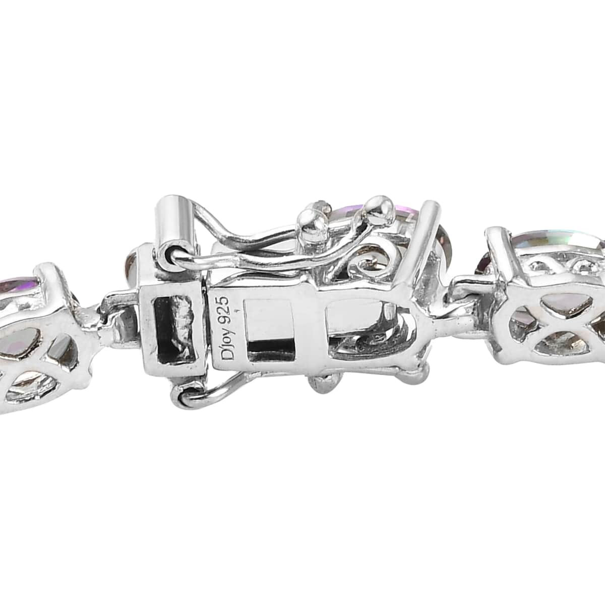 Northern Lights Mystic Topaz Tennis Bracelet in Platinum Over Sterling Silver (8.00 In) 12.15 Grams 19.75 ctw image number 3