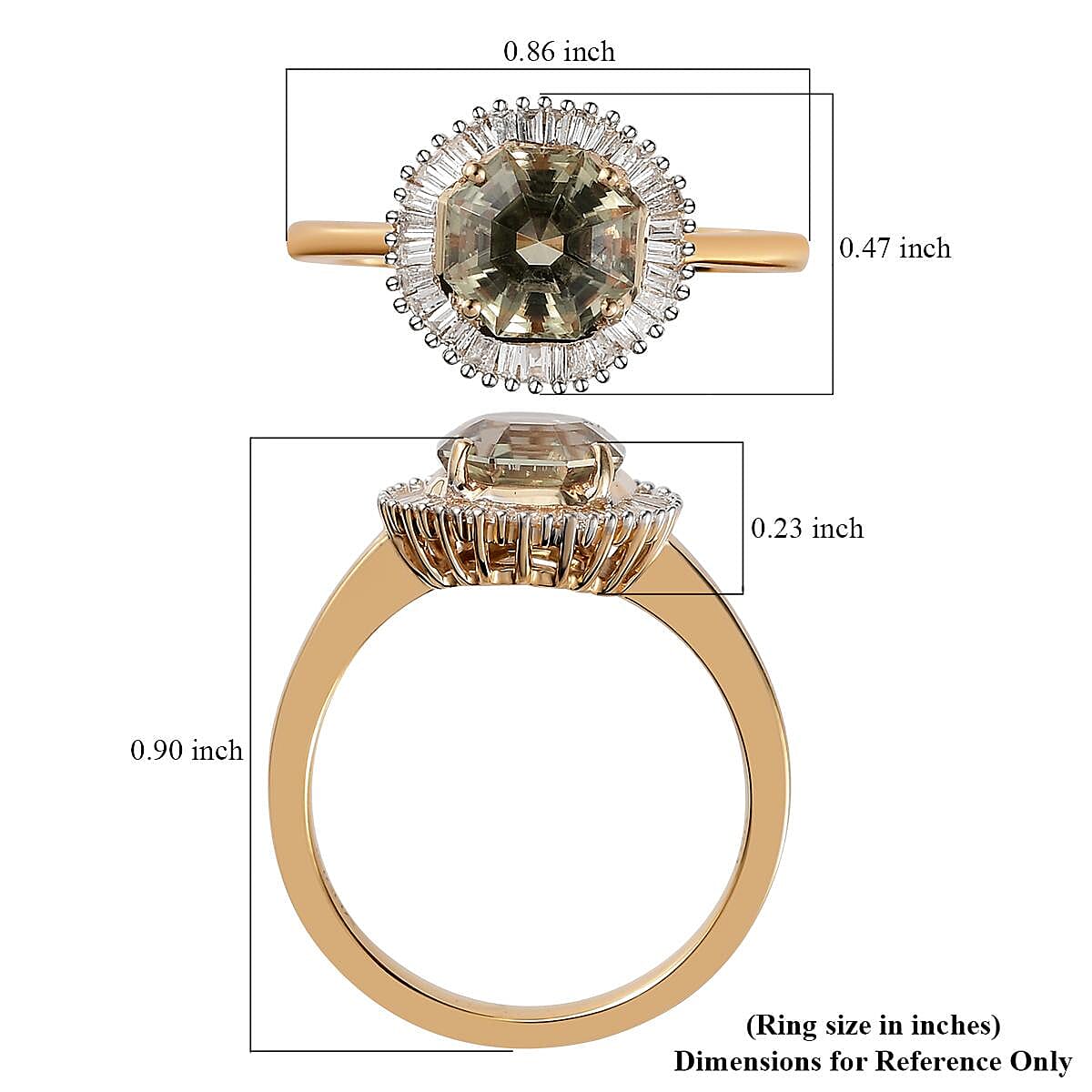 ILIANA 18K Yellow Gold AAA Turkizite and G-H SI Diamond Halo Ring 3.35 Grams 1.90 ctw image number 5