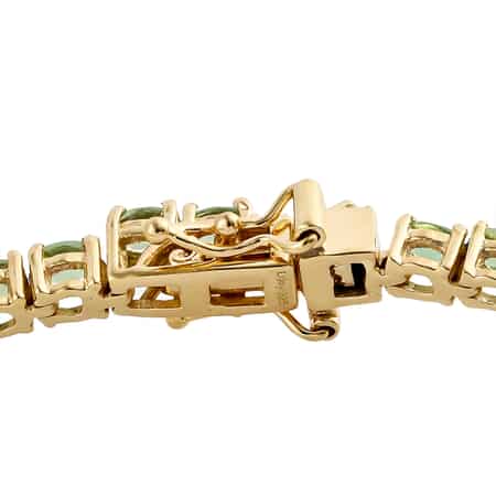 Natural Tsavorite Garnet Tennis Bracelet in Vermeil Yellow Gold Over Sterling Silver (6.50 In) 9 Grams 6.65 ctw image number 3