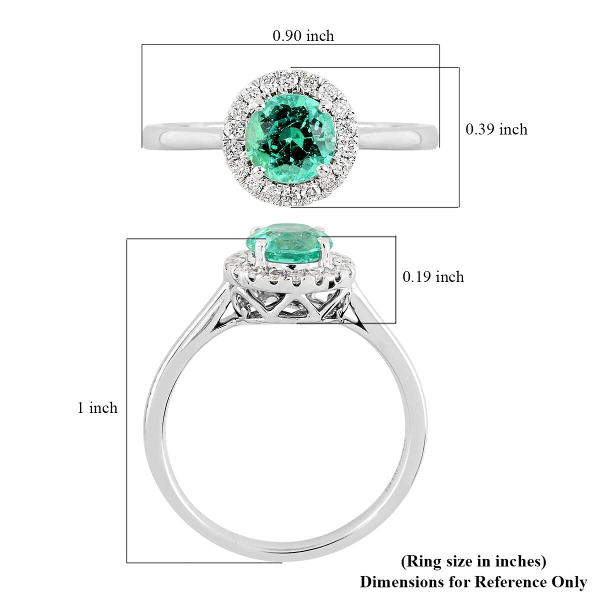 Certified and Appraised RHAPSODY 950 Platinum AAAA Boyaca Colombian Emerald and E-F VS Diamond Halo Ring (Size 6.0) 5.25 Grams 1.50 ctw image number 5
