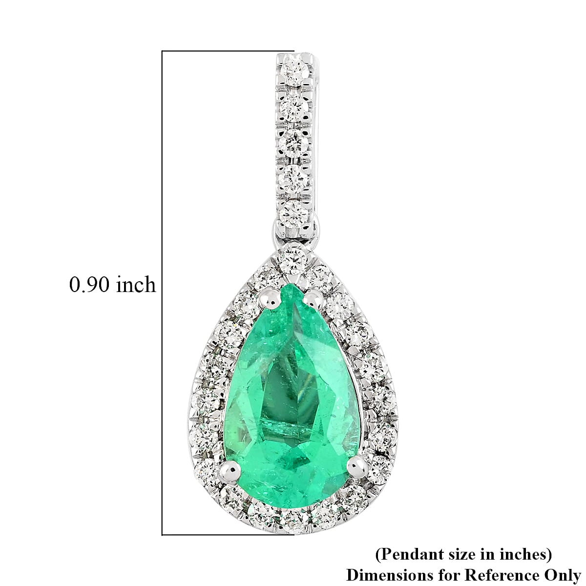 Certified & Appraised Rhapsody 950 Platinum AAAA Boyaca Colombian Emerald and E-F VS Diamond Halo Pendant 1.65 ctw