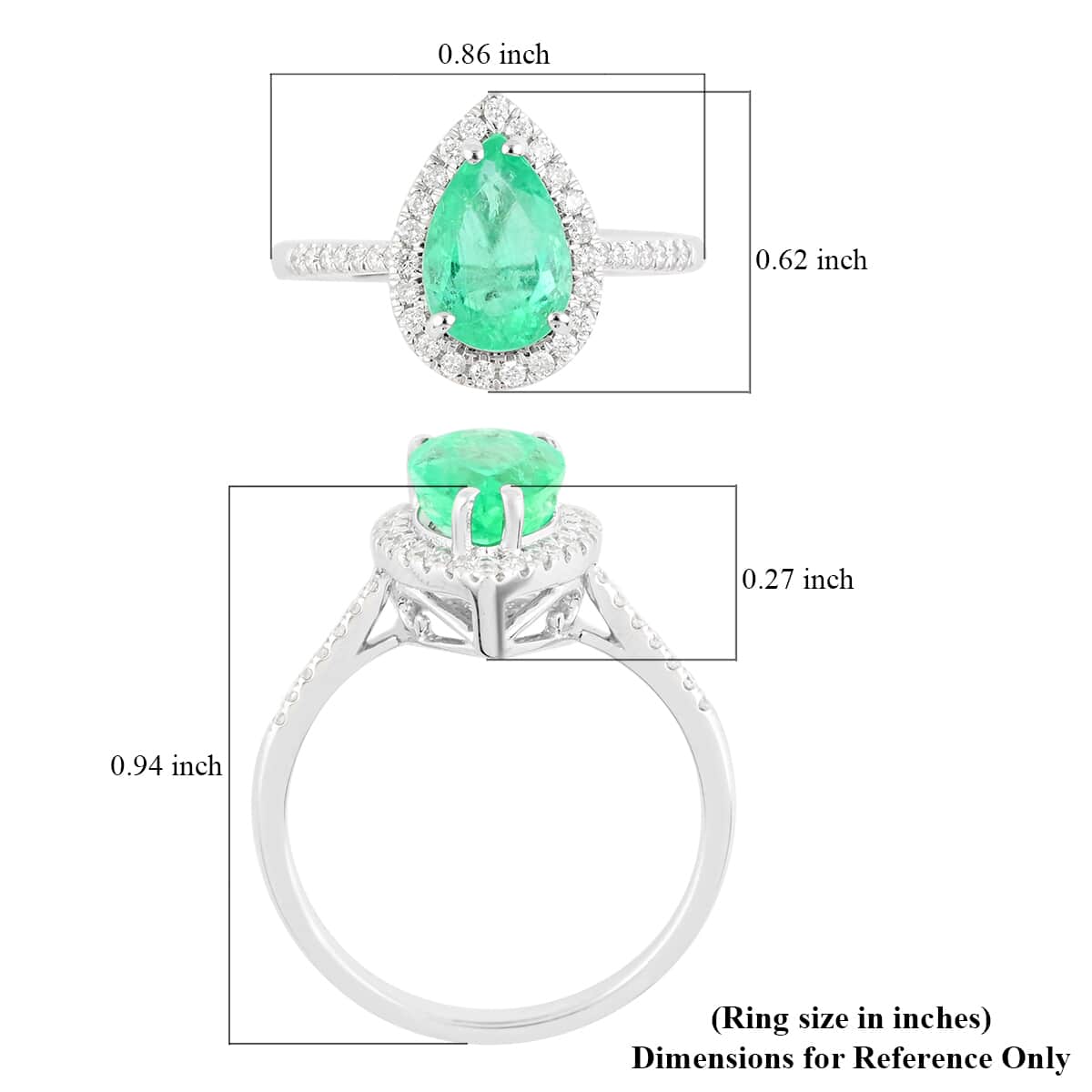 Certified Rhapsody 950 Platinum AAAA Boyaca Colombian Emerald and E-F VS Diamond Ring (Size 8.0) 5.20 Grams 1.50 ctw image number 5