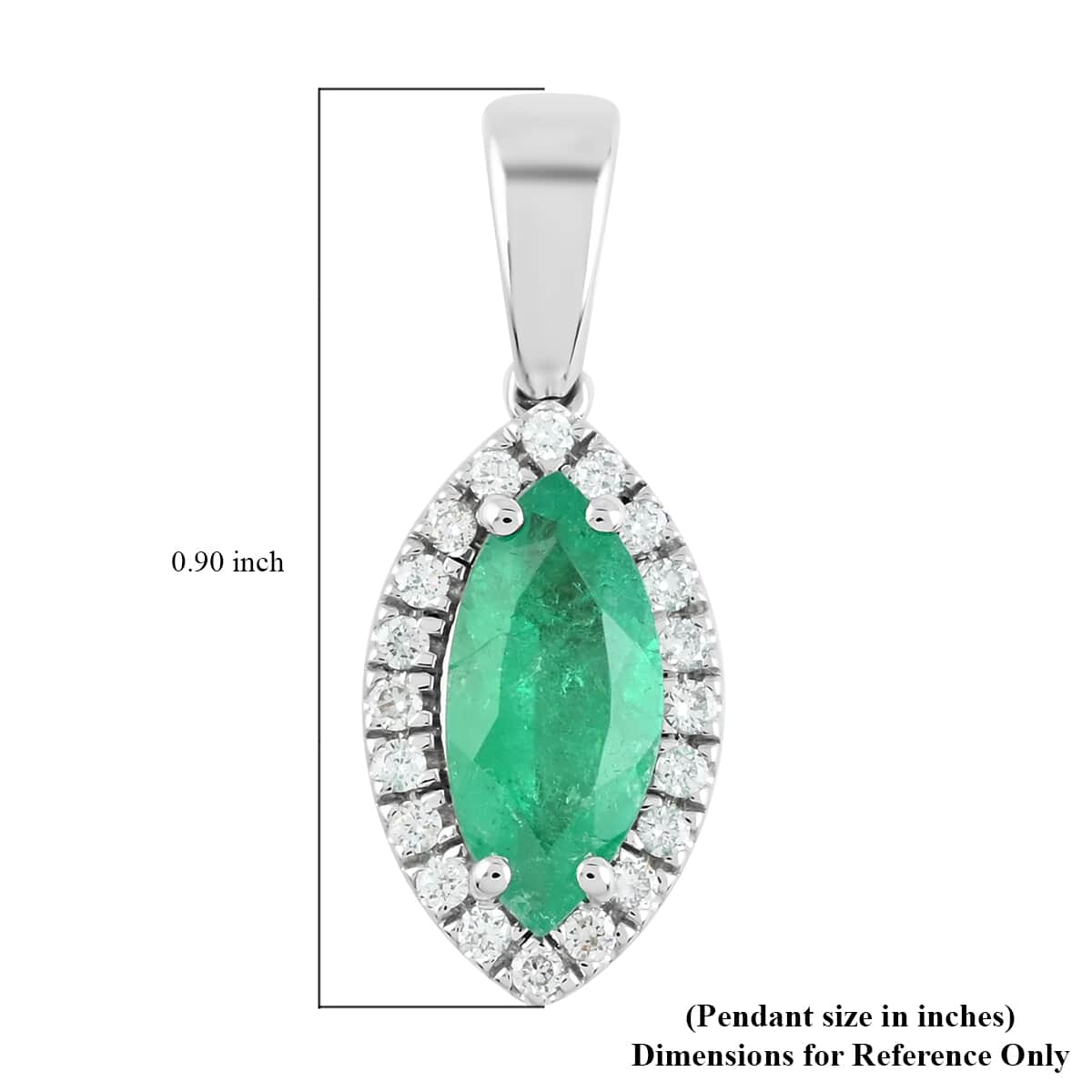 Certified & Appraised Rhapsody 950 Platinum AAAA Boyaca Colombian Emerald and E-F VS Diamond Halo Pendant 1.20 ctw image number 3