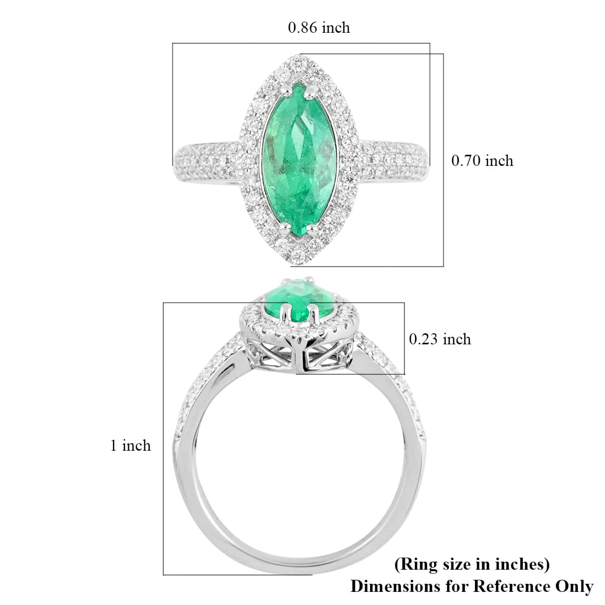 Certified and Appraised Rhapsody 950 Platinum AAAA Boyaca Colombian Emerald and E-F VS Diamond Halo Ring (Size 7.0) 5.75 Grams 2.30 ctw image number 5