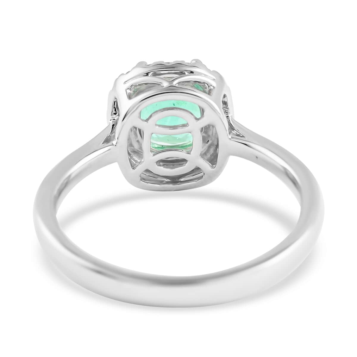 Certified & Appraised RHAPSODY 950 Platinum AAAA Colombian Emerald and E-F VS Diamond Ring (Size 6.0) 5.35 Grams 1.20 ctw image number 4