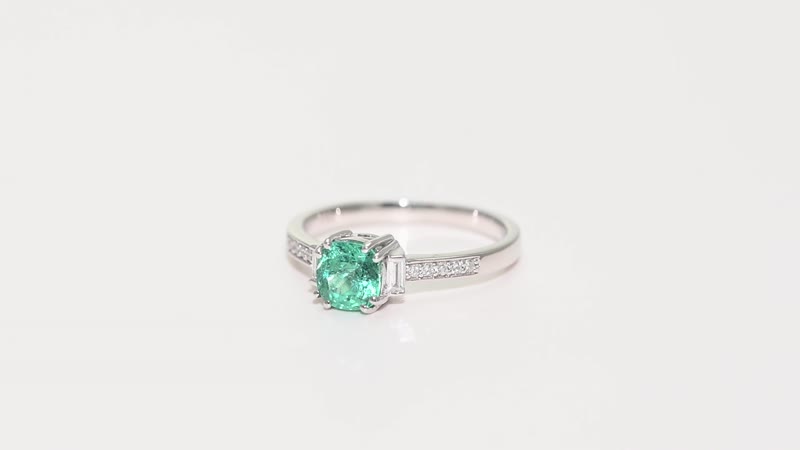 Certified & Appraised RHAPSODY 950 Platinum AAAA Boyaca Colombian Emerald and E-F VS Diamond Ring 5.15 Grams 2.10 ctw