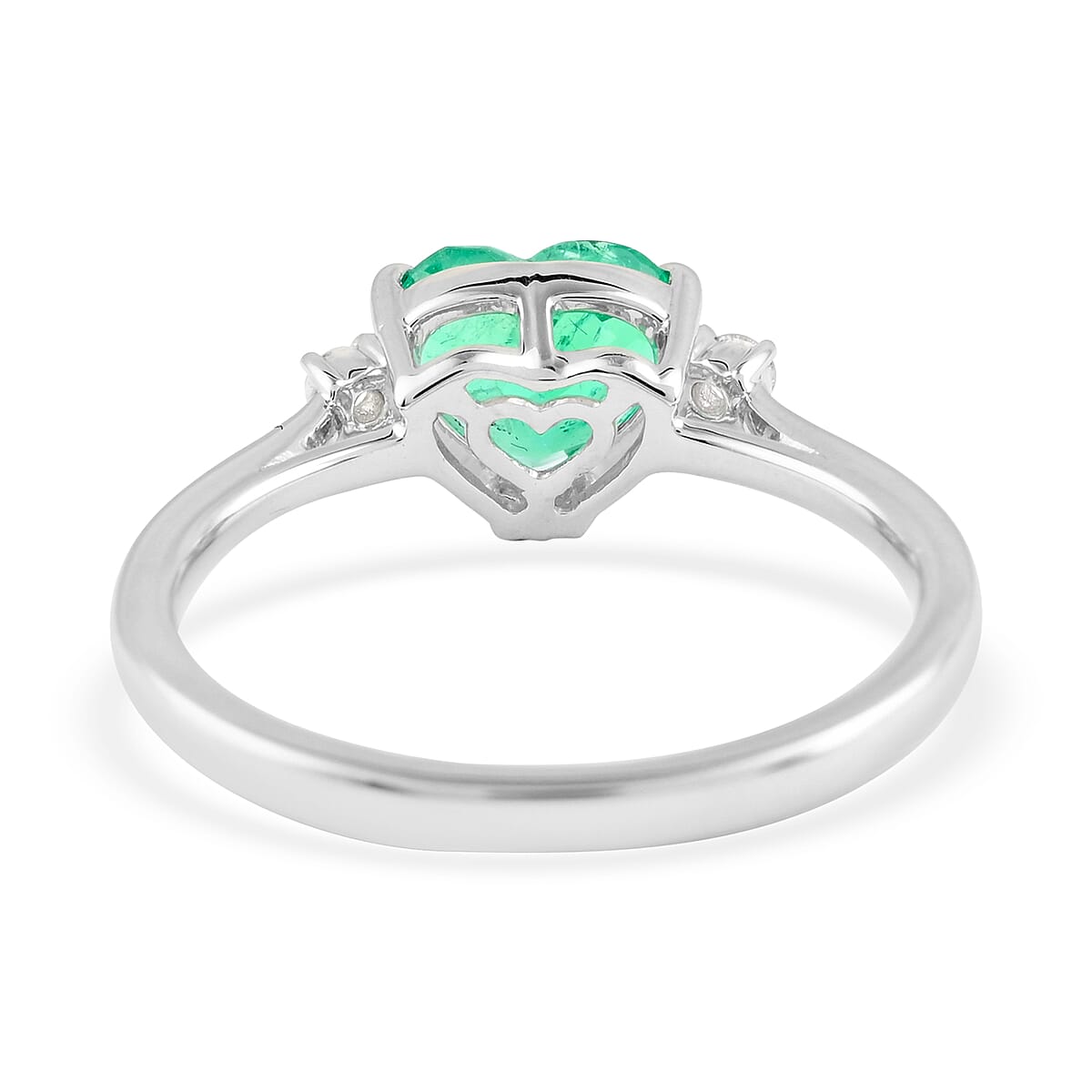 Certified & Appraised RHAPSODY 950 Platinum AAAA Colombian Emerald and E-F VS Diamond Ring (Size 6.0) 3.75 Grams 1.05 ctw image number 4