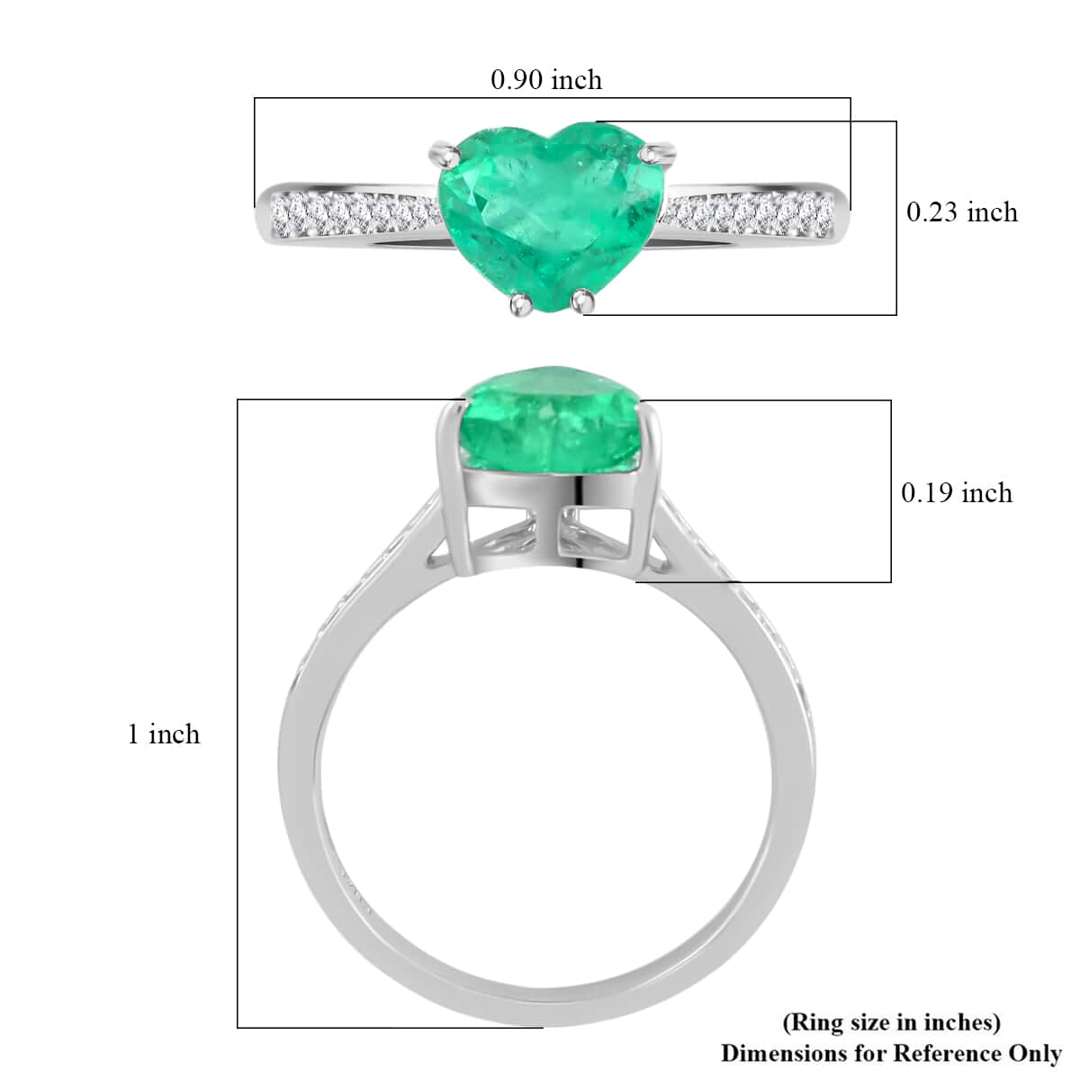 Certified & Appraised RHAPSODY 950 Platinum AAAA Boyaca Colombian Emerald and E-F VS Diamond Ring 3.75 Grams 1.50 ctw image number 5