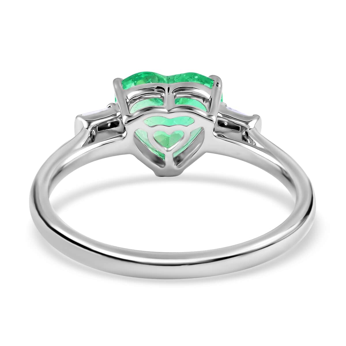Certified Rhapsody 950 Platinum AAAA Boyaca Colombian Emerald and E-F VS Diamond Ring (Size 6.0) 1.80 ctw image number 5